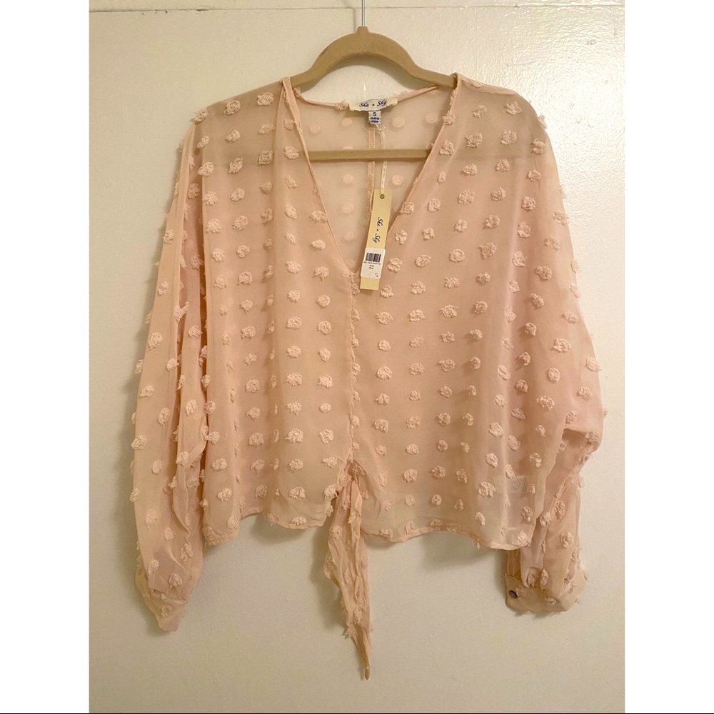 She and And Sky Cream Detail Top